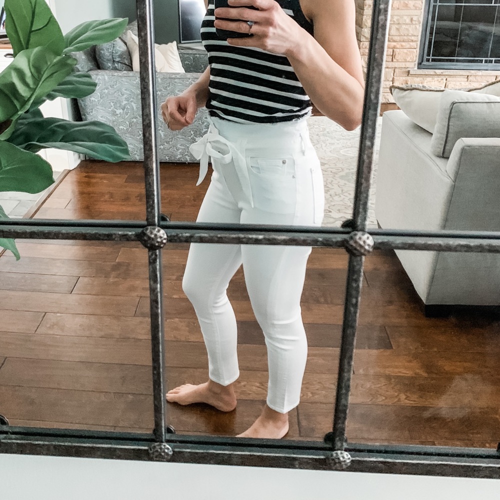 7 For All Mankind Paperbag White Jeans - Picture 8 of 8